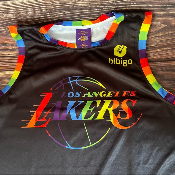 NBA Los Angeles Lakers 2022 Pride Night Jersey Adult Size XL Rainbow - Picture 2 of 5